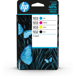 HP 5LB 932 Black 933 CMY Original Ink Cartridge 4-Pack - 6ZC71AE