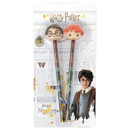 Blister 2 lapices con goma 3D Harry Potter - 5060502914873