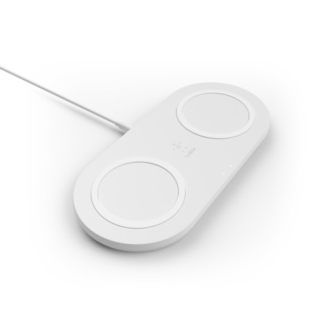 BASE DE CARGA INALÁMBRICA DOBLE BELKIN WIZ002VFWH 10W BOOST CHARGE COLOR BLANCO - 0745883795604