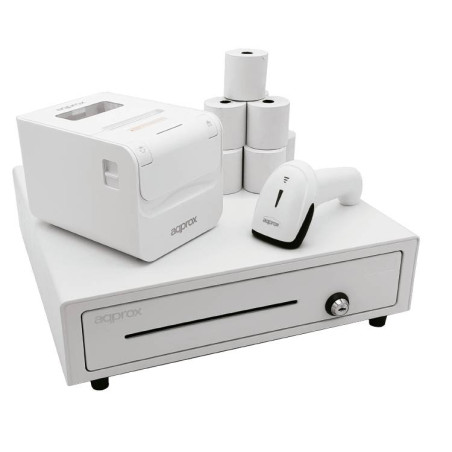 KIT TPV APPROX CAJON APPCASH01 BLANCO + SCAN APPLS11ASWH + IMP. TERM. APPPOS80AMUS + PAPEL  CYT8060B - 8435099527442