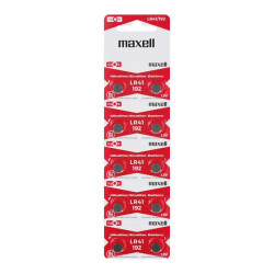 Maxell Pack de 10 Pilas Alcalinas de Boton LR41 1.5V - LR0041-B10 MXL