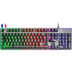 Mars Gaming Teclado Gaming MK220 - Tecnologia H-MECH - Iluminacion FRGB Rainbow - Panel de Aluminio - Base de ABS Reforzado - Di
