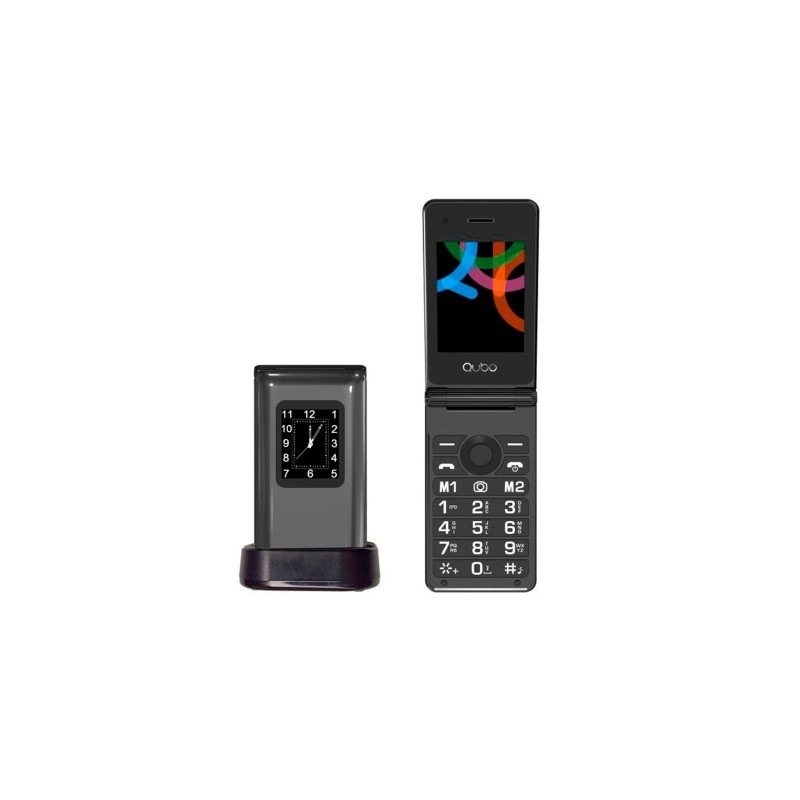 Telefono Qubo X-28BKC Negro - 2,8"+1,77" - Base - 6944762700423