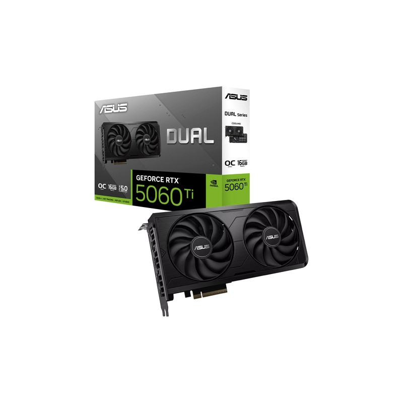 VGA ASUS GEFORCE DUAL RTX 5060TI EVO OC 16GB GDDR7 3xDP 1xHDMI CUDA 4608 128BIT DUAL FAN - 90YV0NQ0-M0NB00