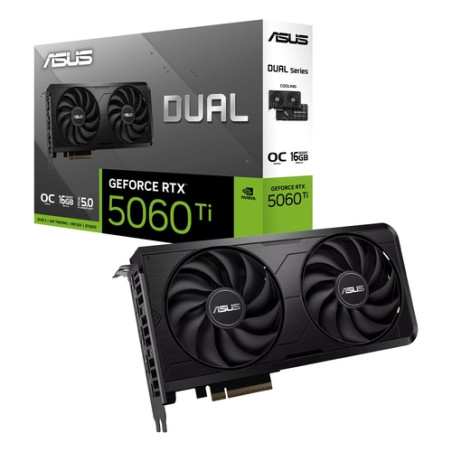 VGA ASUS GEFORCE DUAL RTX 5060TI EVO OC 16GB GDDR7 3xDP 1xHDMI CUDA 4608 128BIT DUAL FAN - 90YV0NQ0-M0NB00