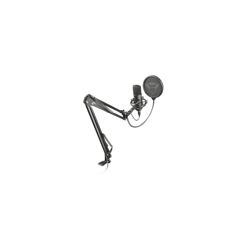 MICROFONO TRUST GXT 252+ EMITA - PC PATRON CARDIOIDE - CON BRAZO -INCLUYE SOPORTE Y ESTUCHE - FILTRO - 22400