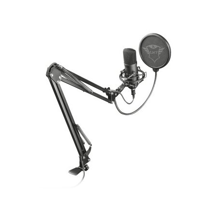 MICROFONO TRUST GXT 252+ EMITA - PC PATRON CARDIOIDE - CON BRAZO -INCLUYE SOPORTE Y ESTUCHE - FILTRO - 22400