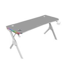 MESA MARS GAMING MGD RGB 140 WHITE CHASIS DE ACERO TABLERO 140X60cm ALTURA 75cm ALFOMBRILLA NANOTEXT - MGD140RGBW