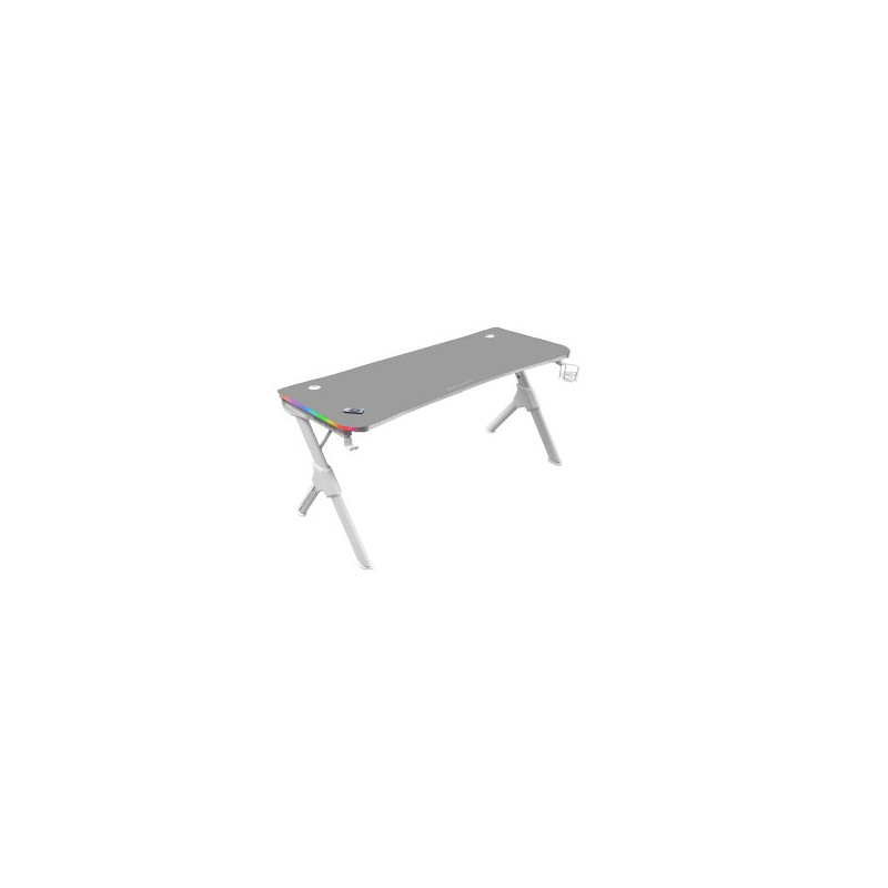 MESA MARS GAMING MGD RGB 140 WHITE CHASIS DE ACERO TABLERO 140X60cm ALTURA 75cm ALFOMBRILLA NANOTEXT - MGD140RGBW