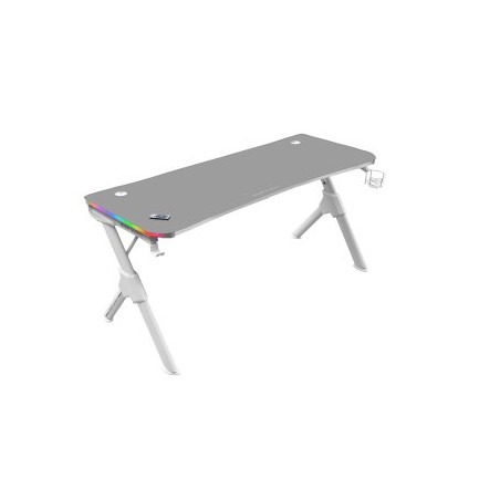 MESA MARS GAMING MGD RGB 140 WHITE CHASIS DE ACERO TABLERO 140X60cm ALTURA 75cm ALFOMBRILLA NANOTEXT - MGD140RGBW