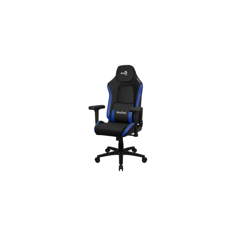 SILLA GAMING AEROCOOL CROWN DISEÑO PREMIUM CUERO SINTETICO AEROWEAVE NEGRA CON DETALLES EN AZUL REPO - CROWNBB