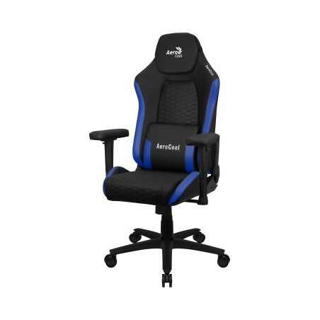SILLA GAMING AEROCOOL CROWN DISEÑO PREMIUM CUERO SINTETICO AEROWEAVE NEGRA CON DETALLES EN AZUL REPO - CROWNBB