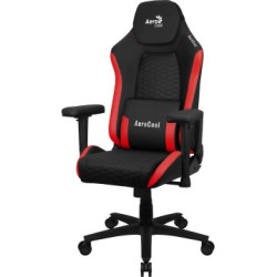 SILLA GAMING AEROCOOL CROWN DISEÑO PREMIUM CUERO SINTETICO AEROWEAVE NEGRA CON DETALLES EN ROJO REPO - CROWNBR