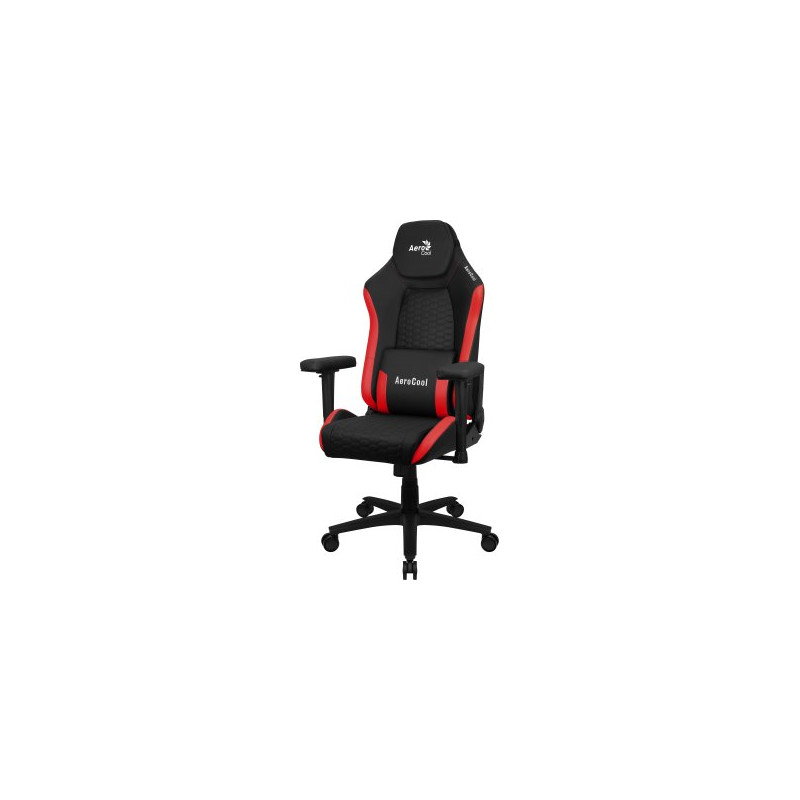 SILLA GAMING AEROCOOL CROWN DISEÑO PREMIUM CUERO SINTETICO AEROWEAVE NEGRA CON DETALLES EN ROJO REPO - CROWNBR