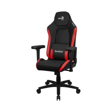 SILLA GAMING AEROCOOL CROWN DISEÑO PREMIUM CUERO SINTETICO AEROWEAVE NEGRA CON DETALLES EN ROJO REPO - CROWNBR