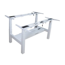 MESA ELECTRICA ERGONOMICA DOBLE "CARA A CARA" ALTURA REGULABLE SIN TABLERO COLOR ESTRUCTURA GRIS CON - 650830