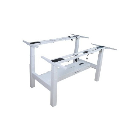 MESA ELECTRICA ERGONOMICA DOBLE "CARA A CARA" ALTURA REGULABLE SIN TABLERO COLOR ESTRUCTURA BLANCO C - 650831
