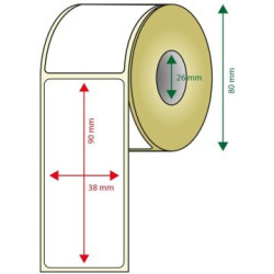 PACK DE 6 ROLLOS DE ETIQUETAS ADHESIVAS TERMICAS BLANCAS APPROX ANCHO 80mm TAMAÑO ETIQUETA 38x90mm 4 - MYN-LAB38X90