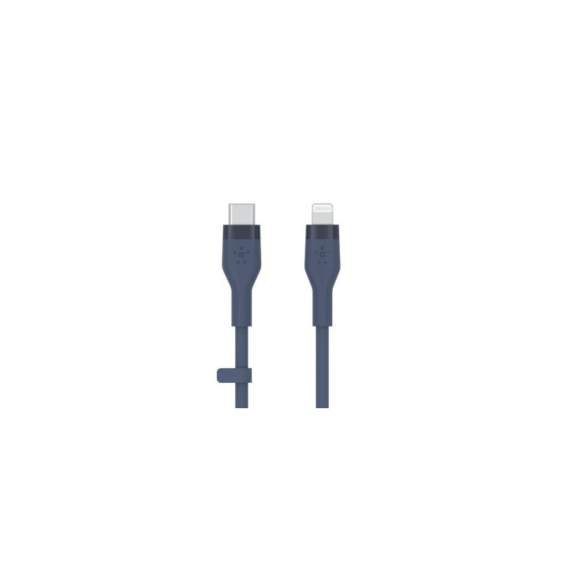 CABLE USB-C A LIGHTNING 1M BELKIN CAA009BT1MBL SILICONA CLIP 1M AZUL - CAA009BT1MBL