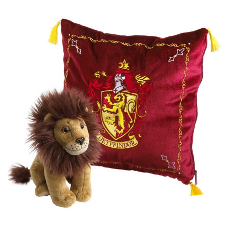 Peluche pack the noble collection harry potter leon mascota gryffindor + cojin gryffindor - 00NN7042