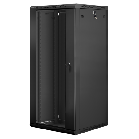 Armario lanberg mural rack 19 pulgadas 27u - 600x600 flat pack v2 negro - WF01-6627-10B