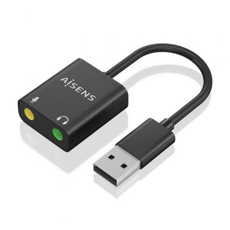 Tarjeta de Sonido Aisens A106-0769/ USB Macho - 2xJack 3.5 Hembra - A106-0769