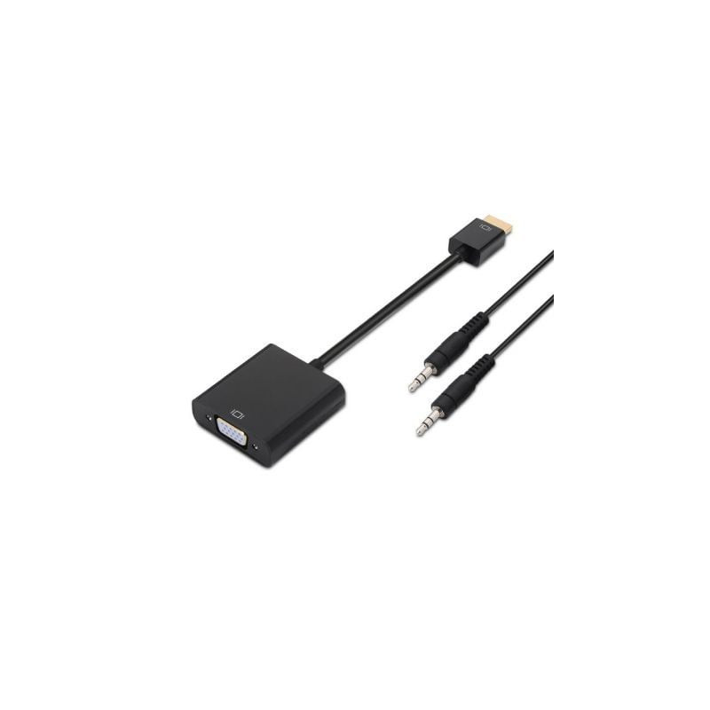 Conversor Aisens A122-0126/ HDMI Macho - VGA Hembra/ Jack 3.5 Hembra/ 10cm/ Negro - A122-0126