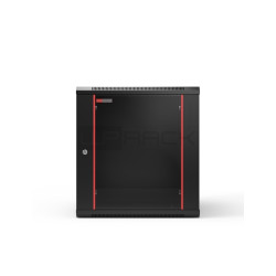 WP RWB-12606-B Armario Mural 12U - Puerta de Cristal - Cerradura de Seguridad - 600x600x635mm - Color Negro - WPN-RWB-12606-B