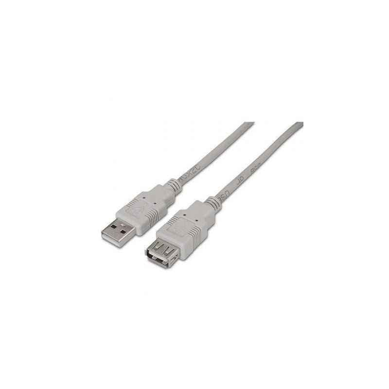 Cable Alargador USB 2.0 Aisens A101-0012/ USB Macho - USB Hembra/ Hasta 2.5W/ 60Mbps/ 1m/ Beige - A101-0012