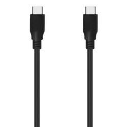 Cable USB 3.2 Tipo-C Aisens A107-0703 20GBPS 5A 100W/ USB Tipo-C Macho - USB Tipo-C Macho/ Hasta 100W/ 20Gbps/ 1.5m/ Negro - A10