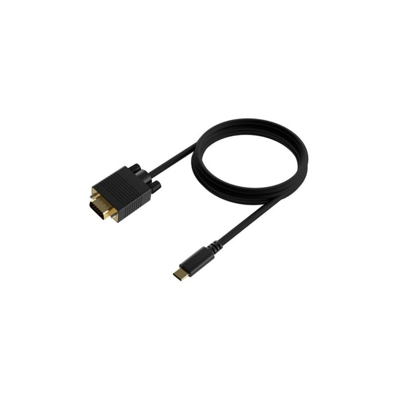 Cable Conversor Aisens A109-0693/ USB Tipo-C Macho - VGA Macho/ Hasta 27W/ 1250Mbps/ 1.8m/ Negro - A109-0693