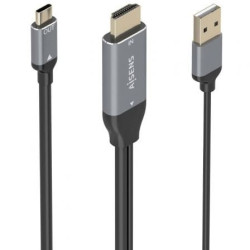 Cable Conversor Aisens A109-0871/ HDMI Macho/ USB Macho - USB Tipo-C Macho/ 1.8m/ Negro - A109-0871
