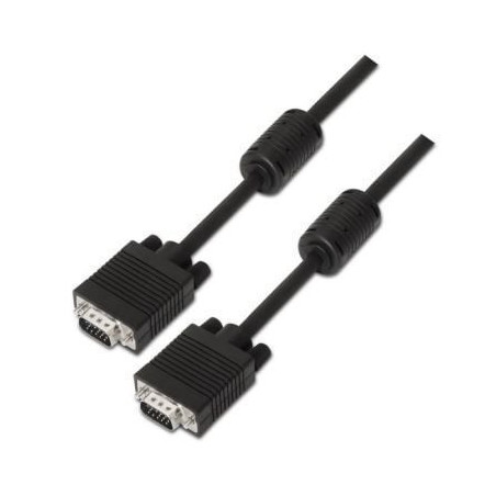 Cable SVGA Aisens A113-0077/ VGA Macho - VGA Macho/ Hasta 3W/ 10Mbps/ 25m/ Negro - A113-0077