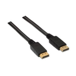 Cable DisplayPort 1.2 4K Aisens A124-0130/ DisplayPort Macho - DisplayPort Macho/ Hasta 5W/ 2300Mbps/ 3m/ Negro - A124-0130