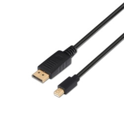 Cable Mini DisplayPort 1.2 4K Aisens A124-0131/ DisplayPort Macho - Mini DisplayPort Macho/ Hasta 5W/ 2300Mbps/ 2m/ Negro - A124