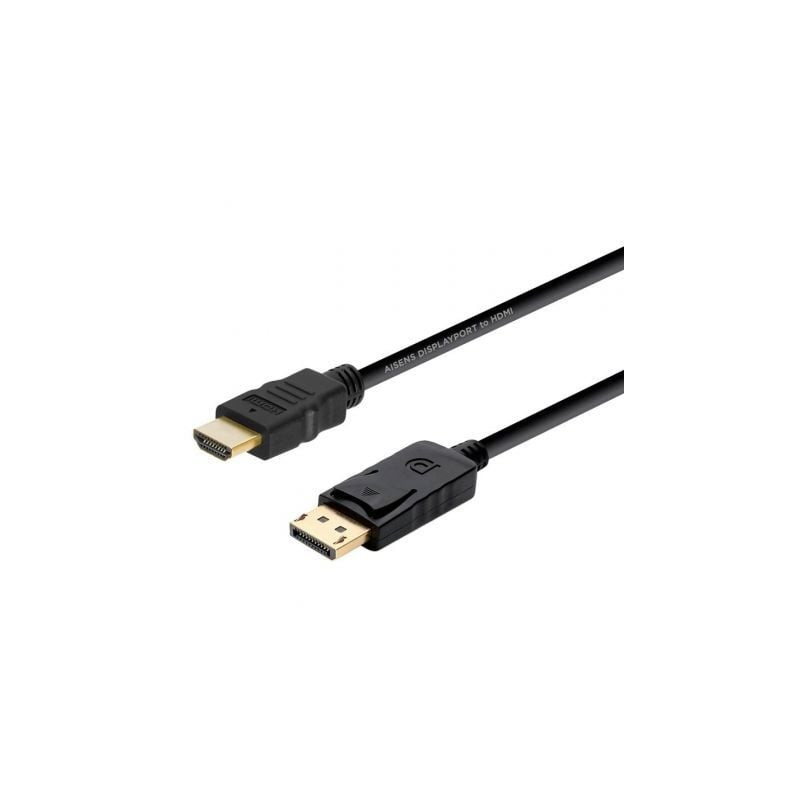Cable Conversor Aisens A125-0364/ DisplayPort Macho - HDMI Macho/ Hasta 5W/ 2300Mbps/ 2m/ Negro - A125-0364