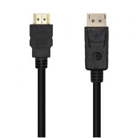 Cable Conversor Aisens A125-0459/ DisplayPort Macho - HDMI Macho/ Hasta 5W/ 2300Mbps /1m/ Negro - A125-0459