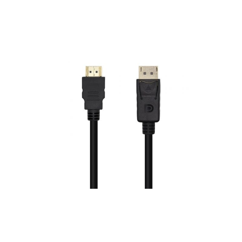 Cable Conversor Aisens A125-0460/ Displayport Macho - HDMI Macho/ Hasta 5W/ 2300Mbps/ 3m/ Negro - A125-0460