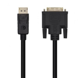 Cable Conversor Aisens A125-0463/ DisplayPort Macho - DVI Macho/ Hasta 5W/ 2300Mbps/ 3m/ Negro - A125-0463