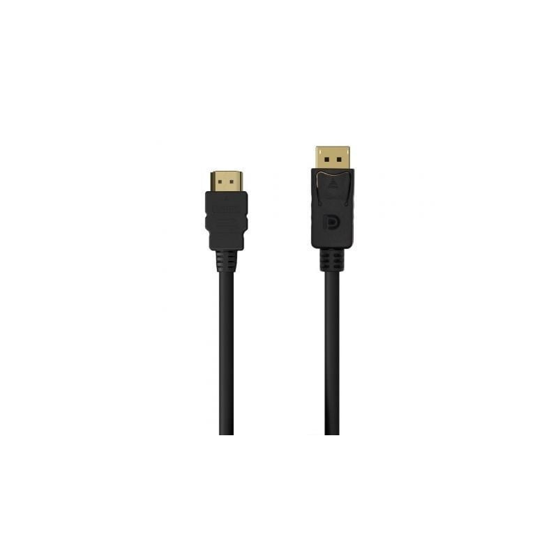 Cable Conversor Aisens A125-0550/ Displayport Macho - HDMI Macho/ Hasta 5W/ 2300Mbps/ 50cm/ Negro - A125-0550