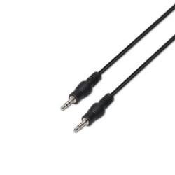 Cable Estéreo Aisens A128-0144/ Jack 3.5 Macho - Jack 3.5 Macho/ Hasta 0.1W/ 10m/ Negro - A128-0144
