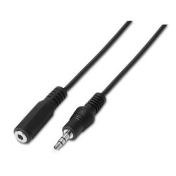Cable Estéreo Aisens A128-0145/ Jack 3.5 Macho - Jack 3.5 Hembra/ Hasta 0.1W/ 1.5m/ Negro - A128-0145
