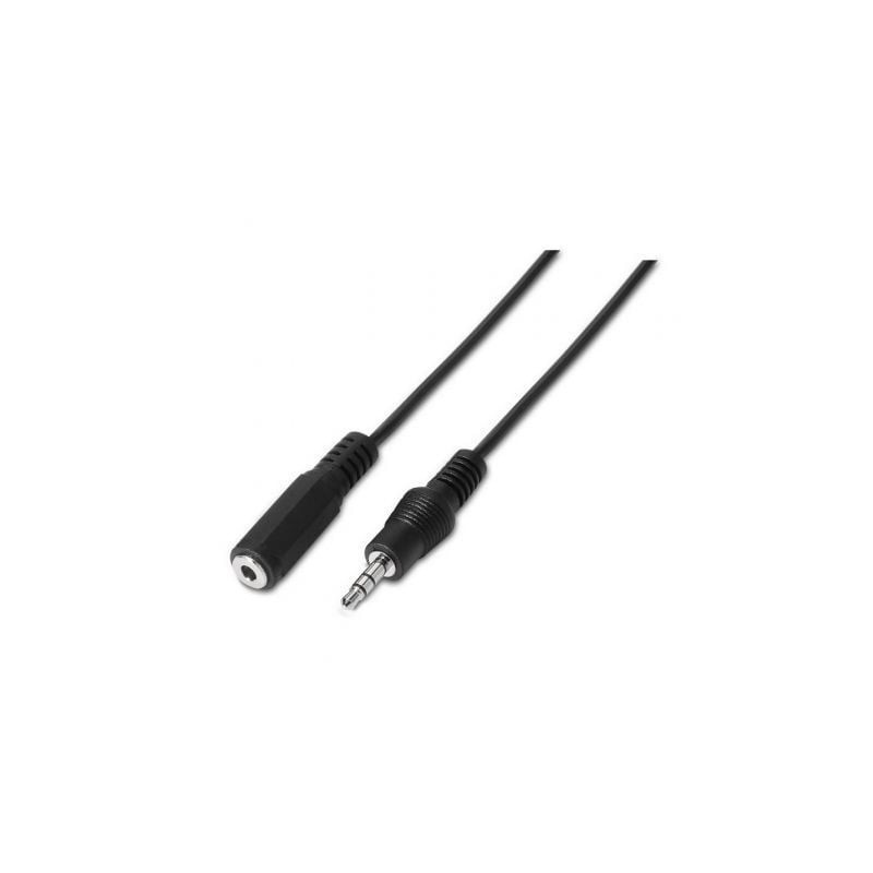 Cable Estéreo Aisens A128-0145/ Jack 3.5 Macho - Jack 3.5 Hembra/ Hasta 0.1W/ 1.5m/ Negro - A128-0145