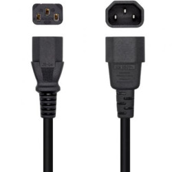 Cable Alimentación Aisens A132-0466/ C13 Hembra - C14 Macho/ Hasta 1500W/ 3m/ Negro - A132-0466