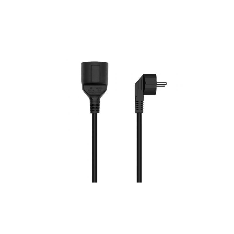 Cable Alargador de Alimentación Aisens A132-0601/ CEE7 Macho - CEE7 Hembra/ Hasta 1500W/ 3m/ Negro - A132-0601