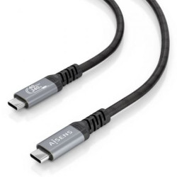 Cable USB 4.0 Tipo-C Aisens A156-0995/ USB Tipo-C Macho - USB Tipo-C Macho/ Hasta 240W/ 40Gbps/ 1.5m/ Negro - A156-0995