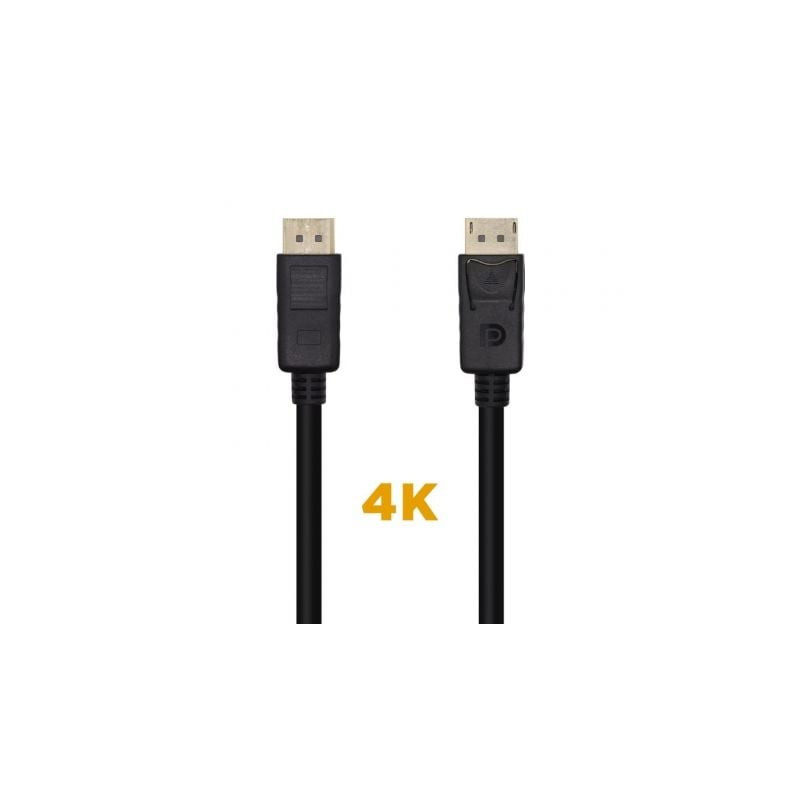 Cable DisplayPort 1.2 4K Aisens A124-0455/ DisplayPort Macho - DisplayPort Macho/ 1m/ Negro - A124-0455