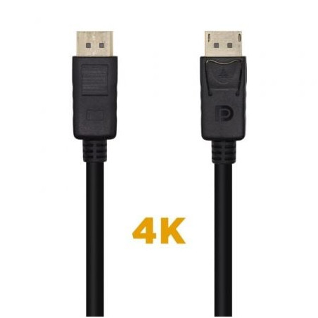 Cable DisplayPort 1.2 4K Aisens A124-0455/ DisplayPort Macho - DisplayPort Macho/ 1m/ Negro - A124-0455