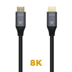 Cable HDMI 2.1 8K Aisens A150-0426/ HDMI Macho - HDMI Macho/ 1m/ Gris Negro - A150-0426
