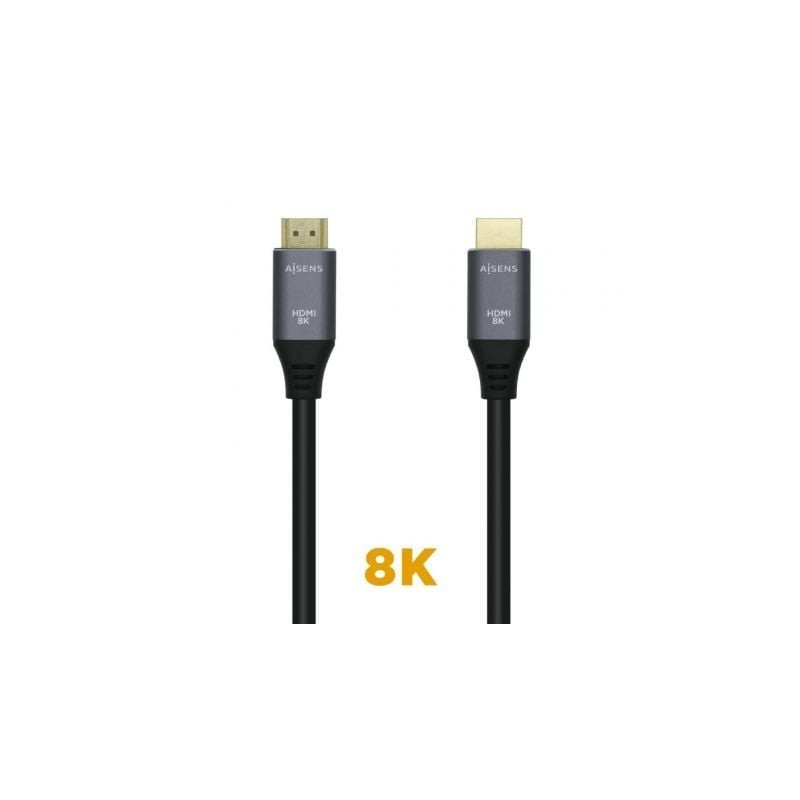 Cable HDMI 2.1 8K Aisens A150-0426/ HDMI Macho - HDMI Macho/ 1m/ Gris Negro - A150-0426